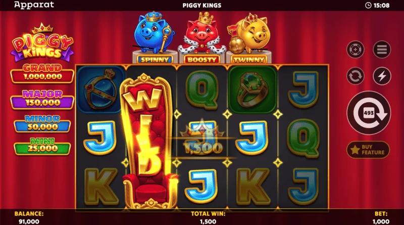 Piggy Kings - フィールドに3色のBooster Coins
